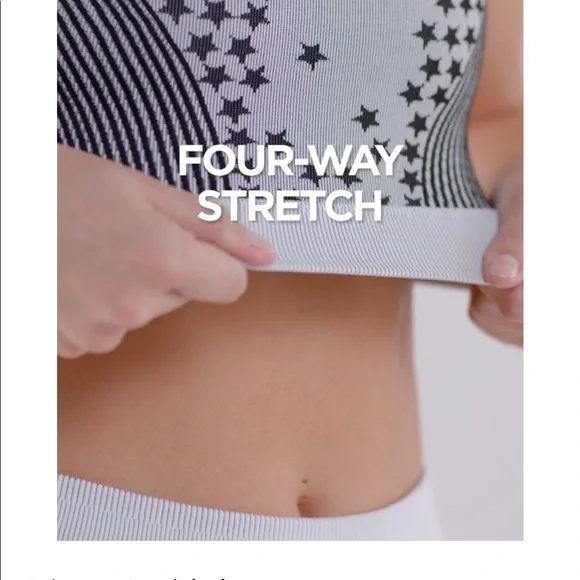 FABLETICS SPORTS BRA STARS & STRIPES BLACK & LIGHT GREY EXTRA SMALL XS - Picture 13 of 14